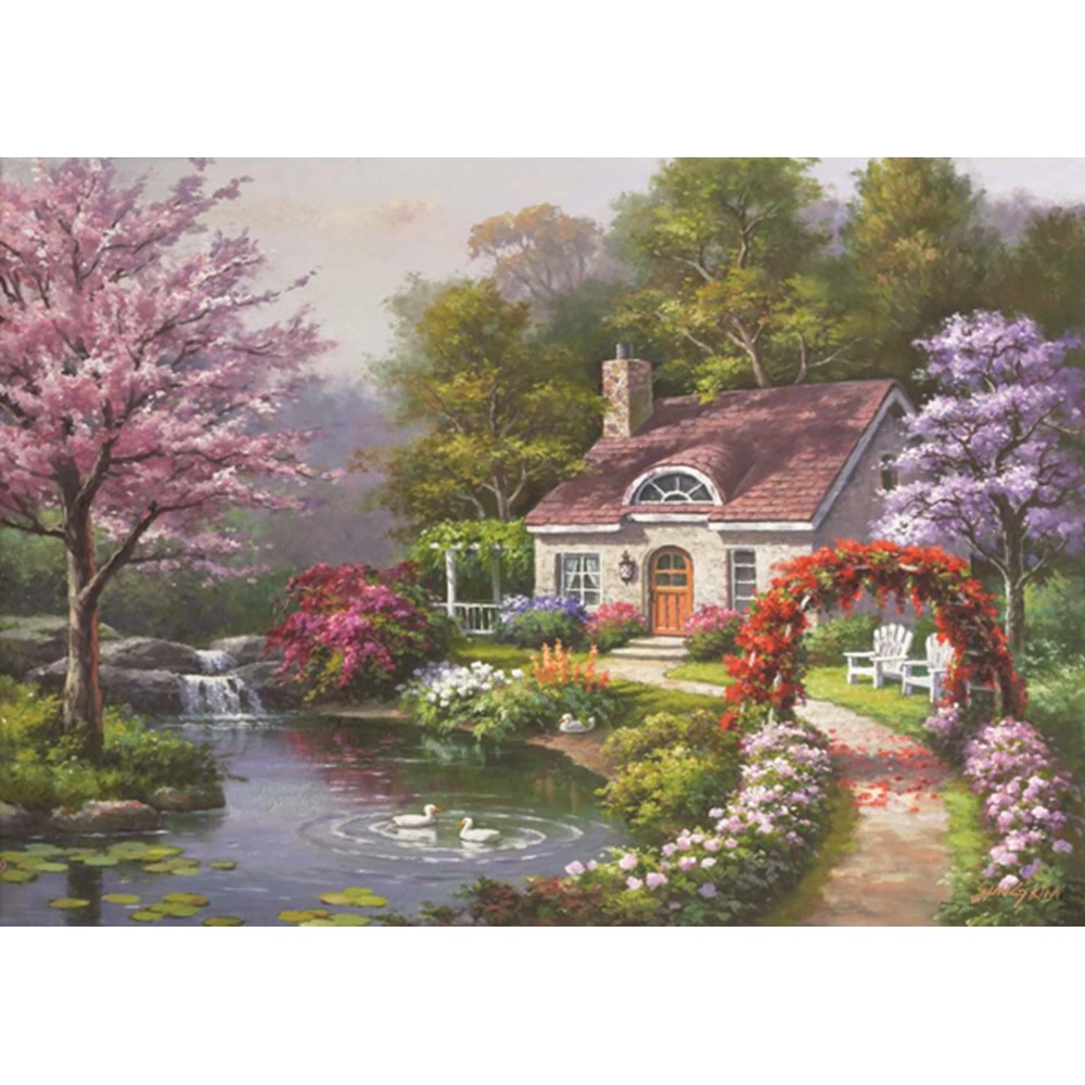 Çiçekli Ev / Spring Cottage In Full Bloom 1500 Parça