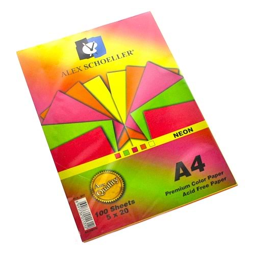 Alex Schoeller A4 FoSforlu Renkli Fotokopi Kağıdı 100lü