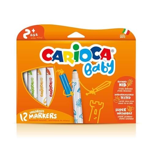 Carioca Baby Yıkanabilir Jumbo Keçeli Boya Kalemi 12 Renk +2 Yaş